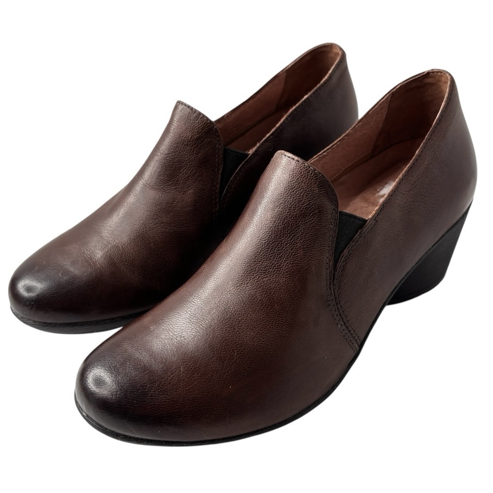 Dansko Robin Leather Heeled Loafer Womens Size 38 US 7.5 / 8 Brown Leather  NEW*